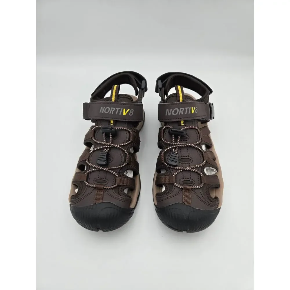 NORTIV 8 Men’s Closed Toe Hiking Sandals Brown Size 9 New In Box